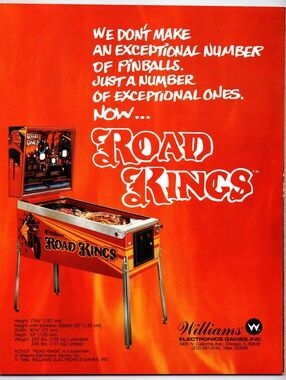 Road Kings Pinball FLYER 1986 Original Brochure Motorcycle Bike Riders UNUSED